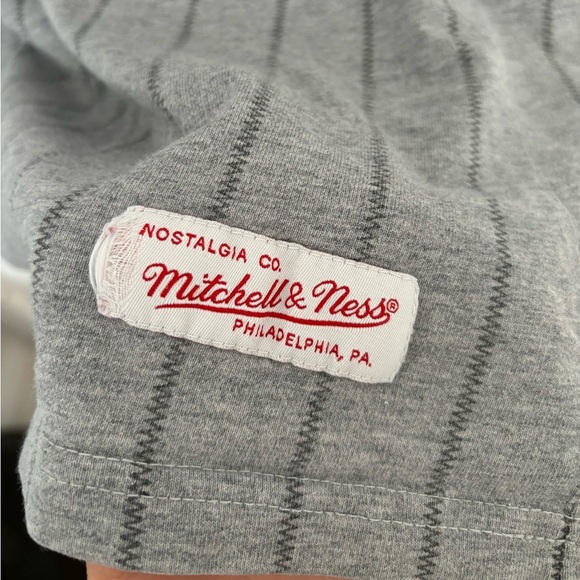 Boston Red Sox MLB Mitchell & Ness Vintage Pinstripes Gray T  Shirt Large - Picture 8 of 11